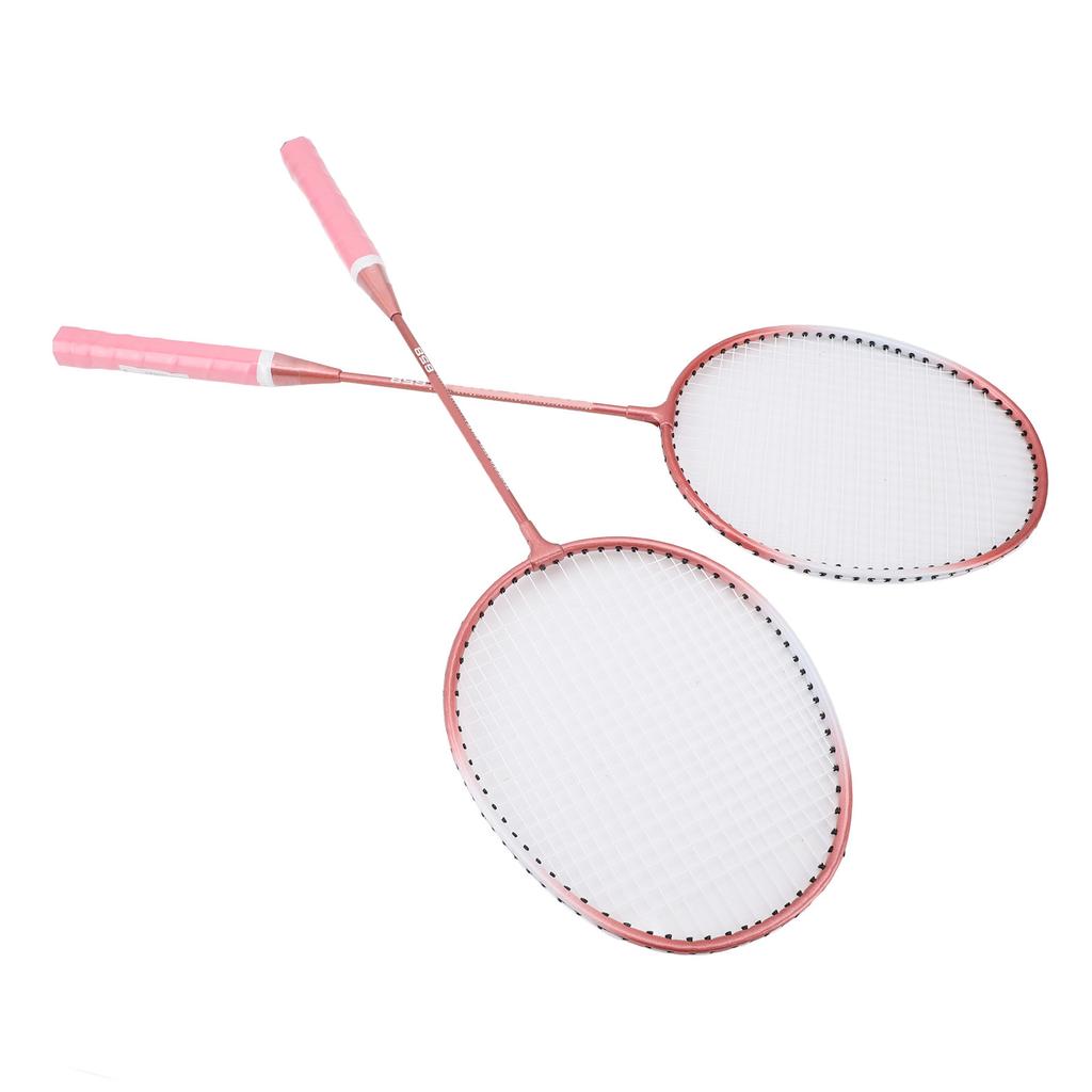 Badminton Set Professional Iron Alloy Badminton Racket with 3 Shuttlecocks Carrying Bag for Beginner Child Adult Pink