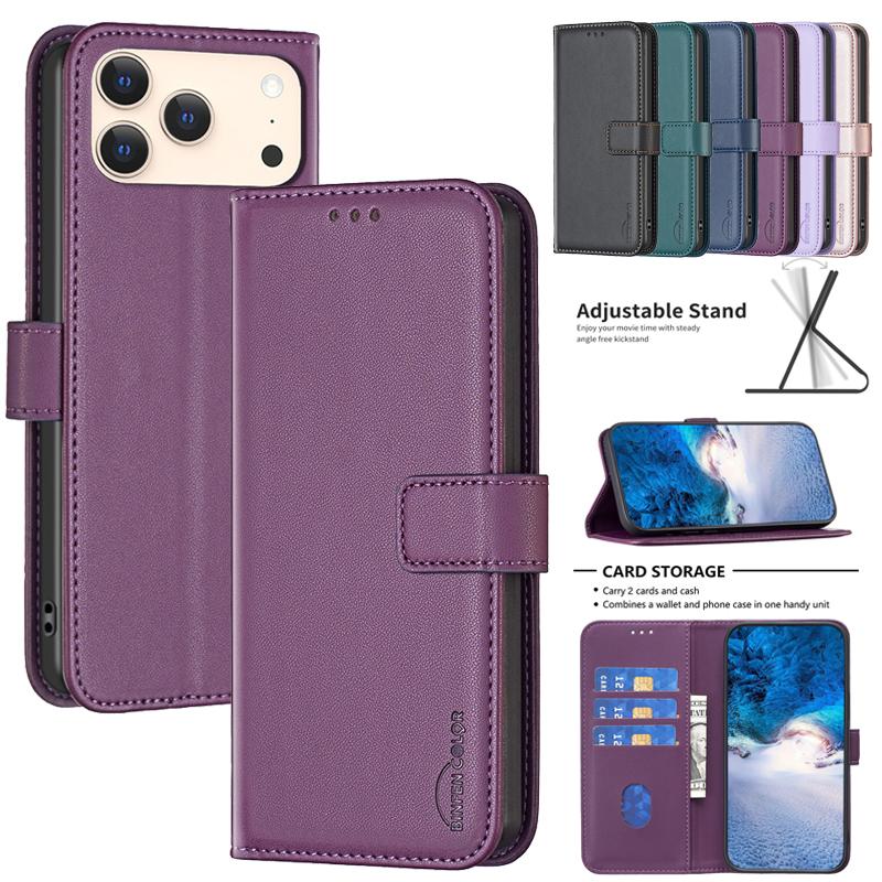 Кожаный чехол-книжка для iPhone Air 17 16E 16 14 15 Plus iPhone17 Pro Max SE4 Чехлы Магнитные слоты для карт Чехол-накладка для телефона