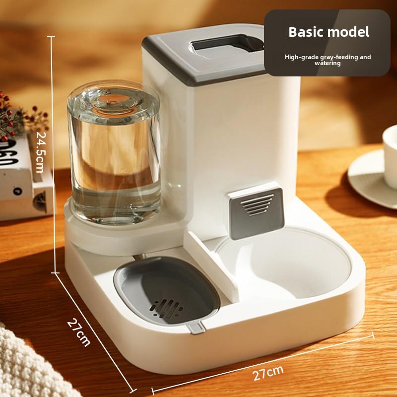 Automatic Cat Feeder Water Fountain, Pet Food Dispenser with Water Bowl, for Cats and Small Dogs