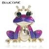 Fashion Wear Crown Purple Frog Brooch Alloy Pins Women's Brooch for Coat Suit Pins Wedding New Year Gifts