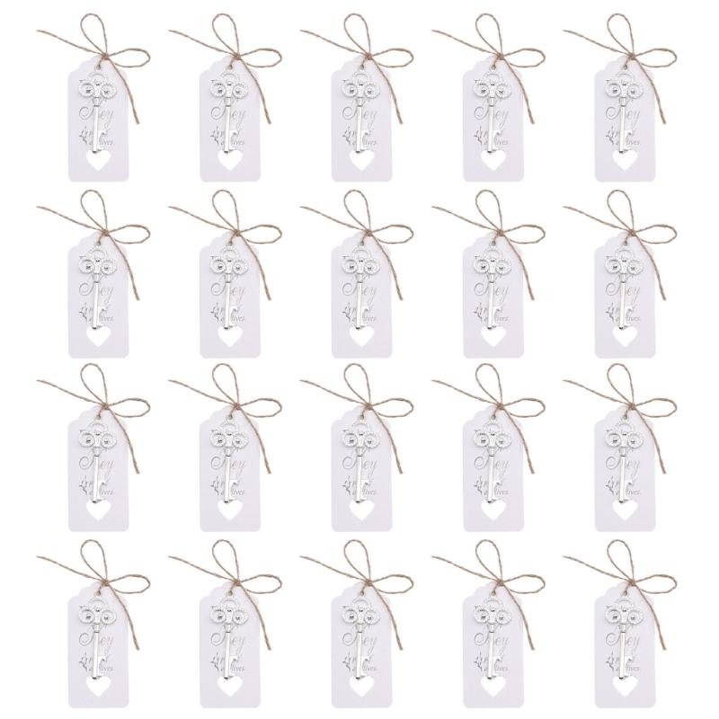 20pcs Skeleton Key Bottle Opener with Card Tag Bridal Shower Party-Favor Souvenir-Gift for Guests Wedding Party Decor