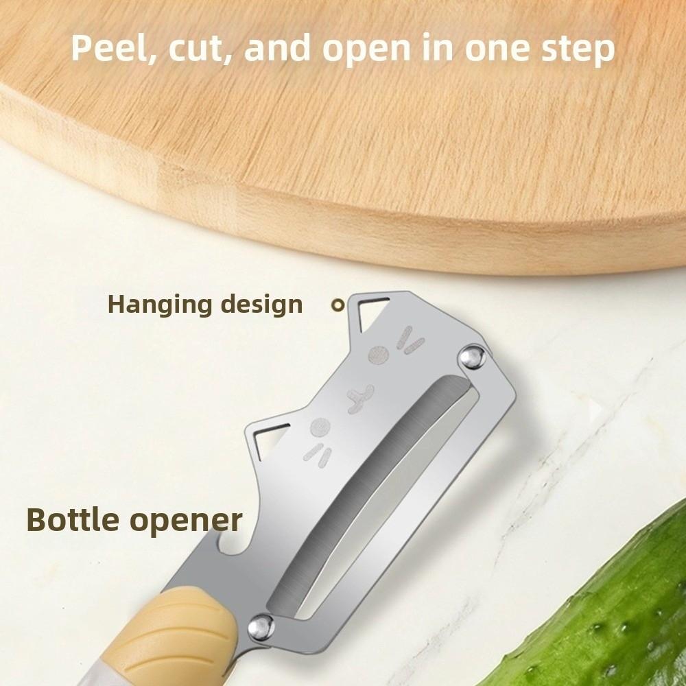 PP Non-Slip Handle Stainless Steel Peeler Cartoon Bottle Opener Vegetable Peeler  Home Cooking