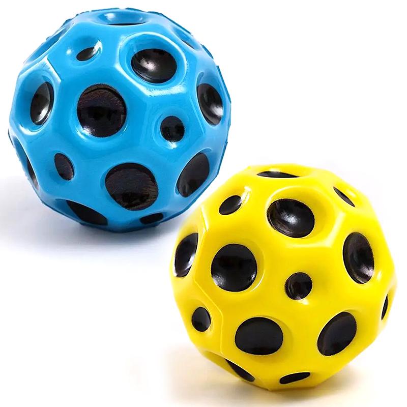 2 шт., мяч для прыжков, мягкие игрушки из пенополиуретана, антистресс в форме луны, пористые надувные космические шары, высоко прыгающие лунные антистрессовые шарики для детей и взрослых