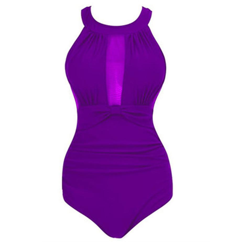 Купальник большого размера, цельный женский купальник с цветочным принтом, сетчатый купальник с замочной скважиной, лямкой на шее, глубоким вырезом и рюшами, купальник