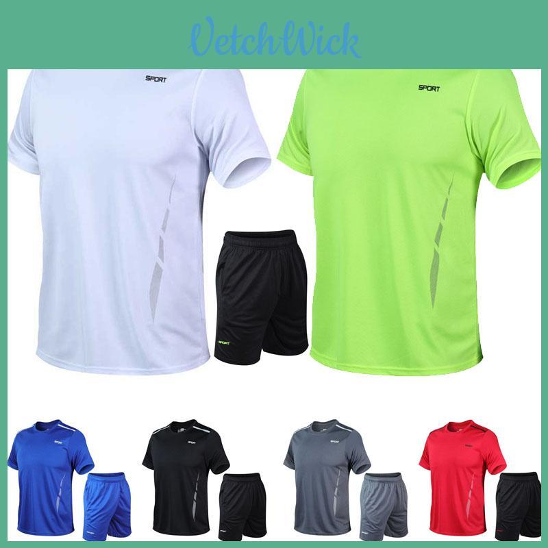 Comfortable Mens Sport Wear Tracksuit With A Fashionable Short Sleeve T-shirt And Shorts