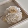 Cloth Lace Flower Hair Clip Pearl Lace Wedding Hair Clip Retro Flower Hair Rope  Wedding Bridal