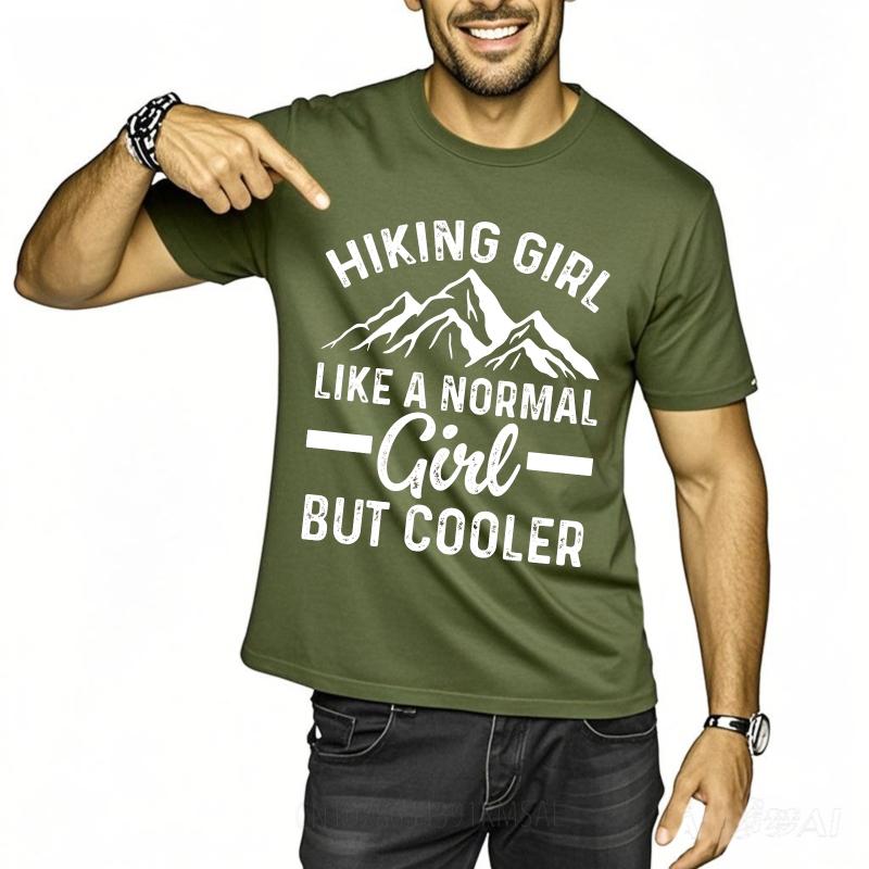 Graphic Summer Boys tshirt Hiking Girl Like A Normal Girl But Cooler Short Sleeve Solid Color Oneck Tees Male Workout Tshirt