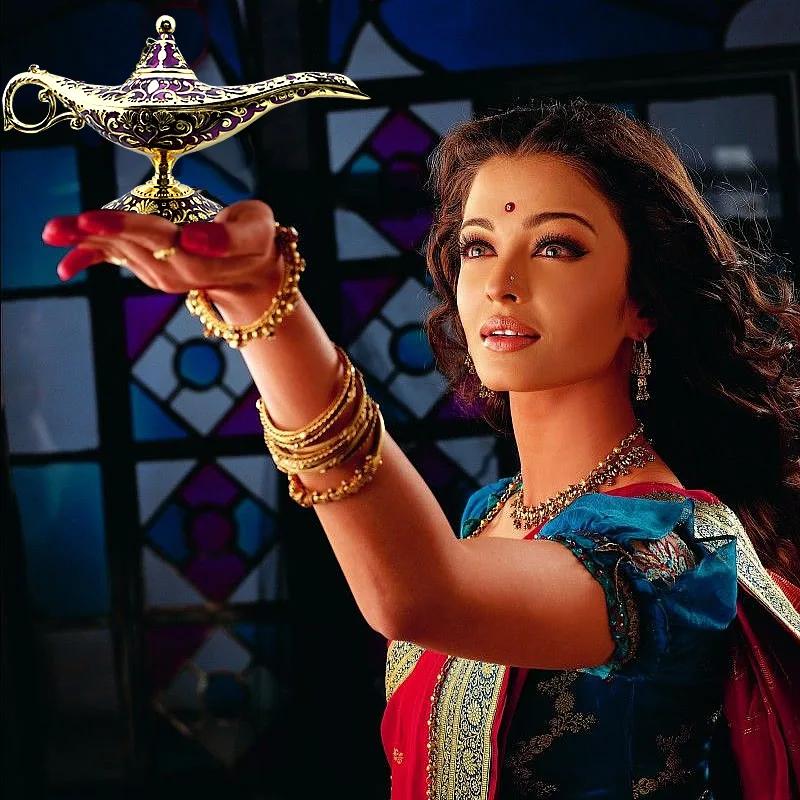 Винтажная волшебная лампа Алладина, большая ретро-металлическая фигурка джинна, исполняющего желания, скульптура, украшение комнаты, настольные аксессуары