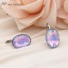 Fashion Rose Gold Color Egg Shape Crystal Drop Earrings For Women Wedding Elegant Jewelry Trendy Eardrop