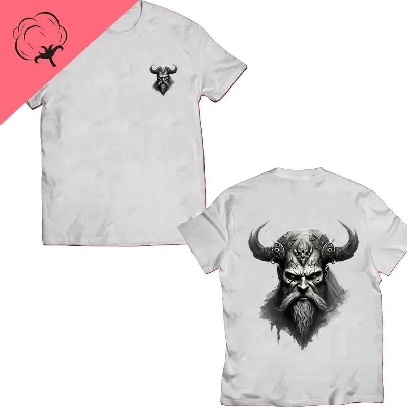 Til Valhalla 100% Хлопок Футболки с коротким рукавом и круглым вырезом Футболка American Beard Warrior Tactical Skull Унисекс Повседневная мужская футболка