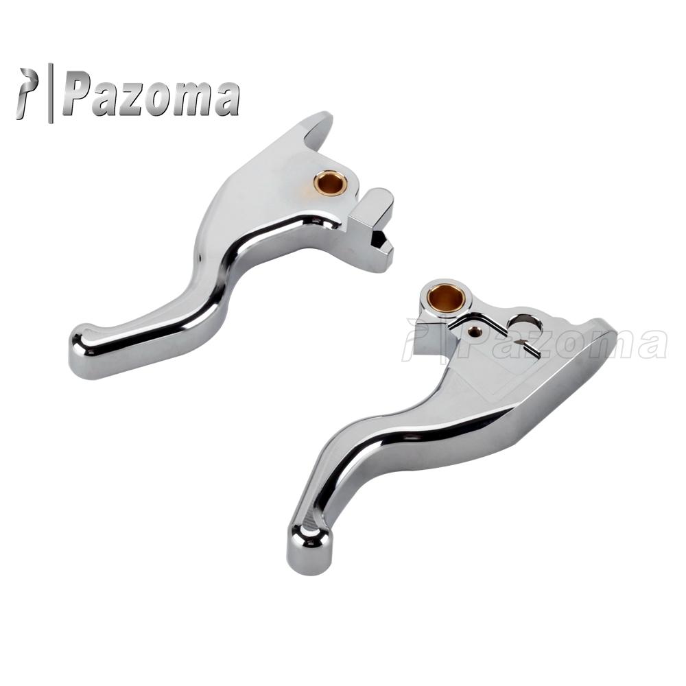 Chrome/Black CNC Aluminum Edge Cut Hand Control Lever Kit Brake Clutch Levers 2 Finger 5.3" for Softail Breakout