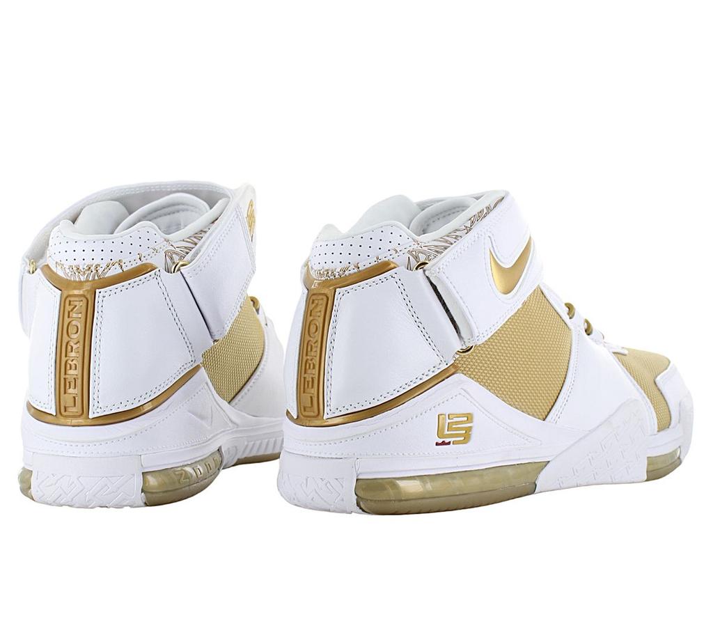 Nike LeBron Zoom 2 II - Maccabi - Мужские баскетбольные кроссовки бело-золотые DJ4892-100 ORIGINAL