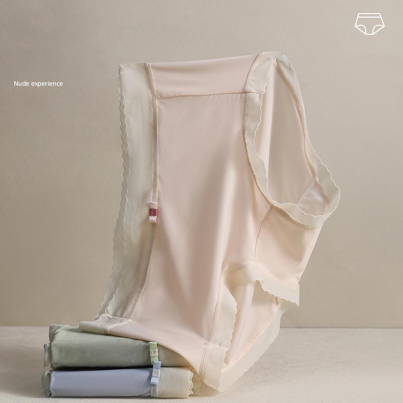 5Pcs Women's Seamless Nylon Panties Low Rise Sexy Underwear Solid Ice Silk Lingerie