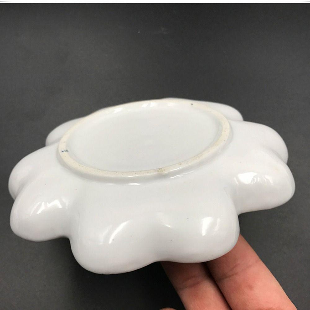 Ceramic Paint Palette Tray White Plum Blossom Paint Plate Mixing Colour Tray Painting