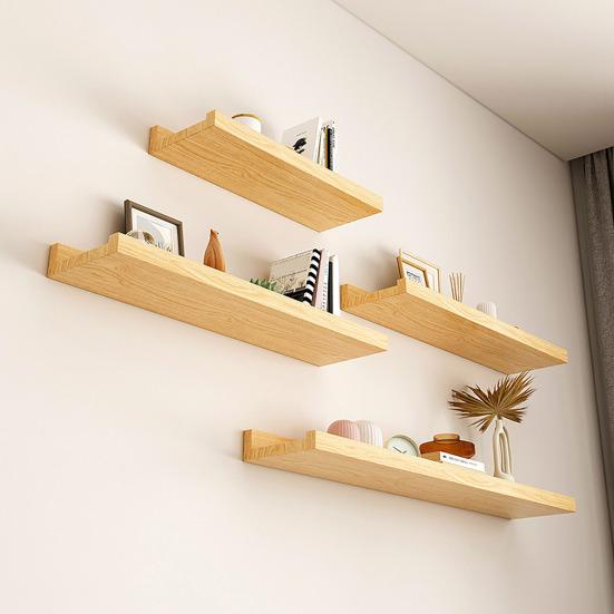 Yousheng Modern Wall Mounted Storage Rack Strong Load-bearing Simple Installation Bathroom Floating Shelves Display Organizer