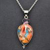 Oyster Copper Turquoise Mystic Topaz Gemstone Pendant Necklace 925 Sterling Handmade Jewelry