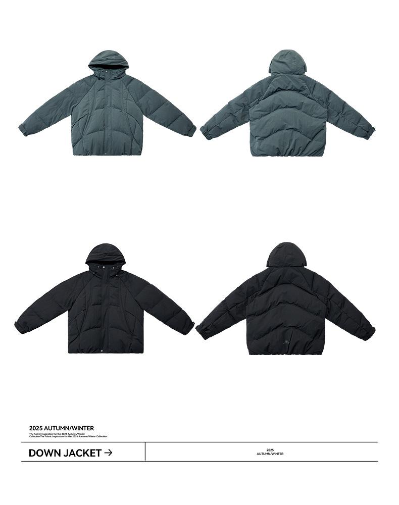 Мужская пуховая куртка оверсайз на 90% из гусиного пуха - Высокий объем и усиленное тепло