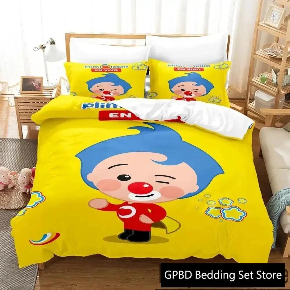 3D Print Plim Cartoon Plim 3D Bedding Set Duvet Cover Pillowcases Single Twin Full Queen King Size Home Decor Quilt Boys Gift