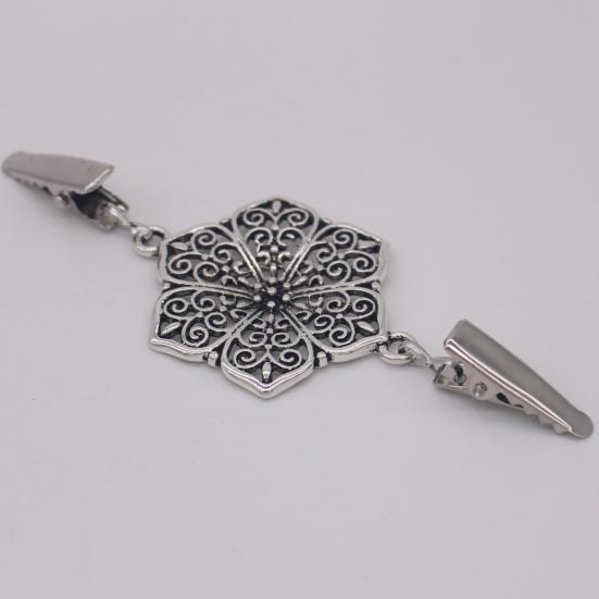 Винтажный женский свитер с двойным зажимом и полым цветком, воротник рубашки, кардиган, клипса