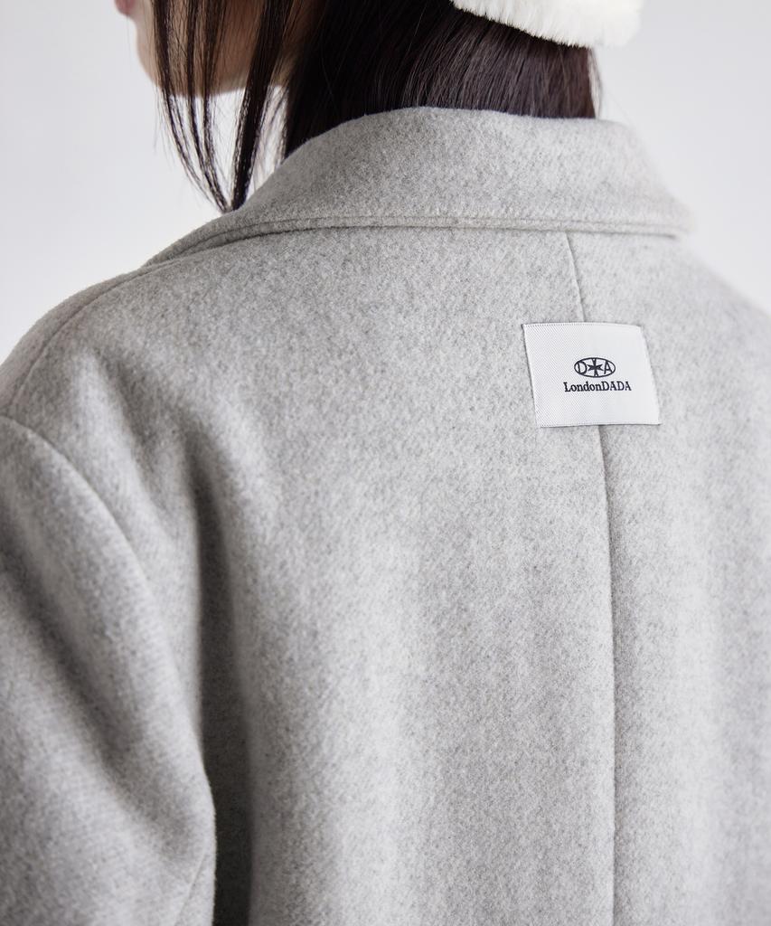 Londonda Oversized Fit Pendant Single Wool Jacket, Moon Gray