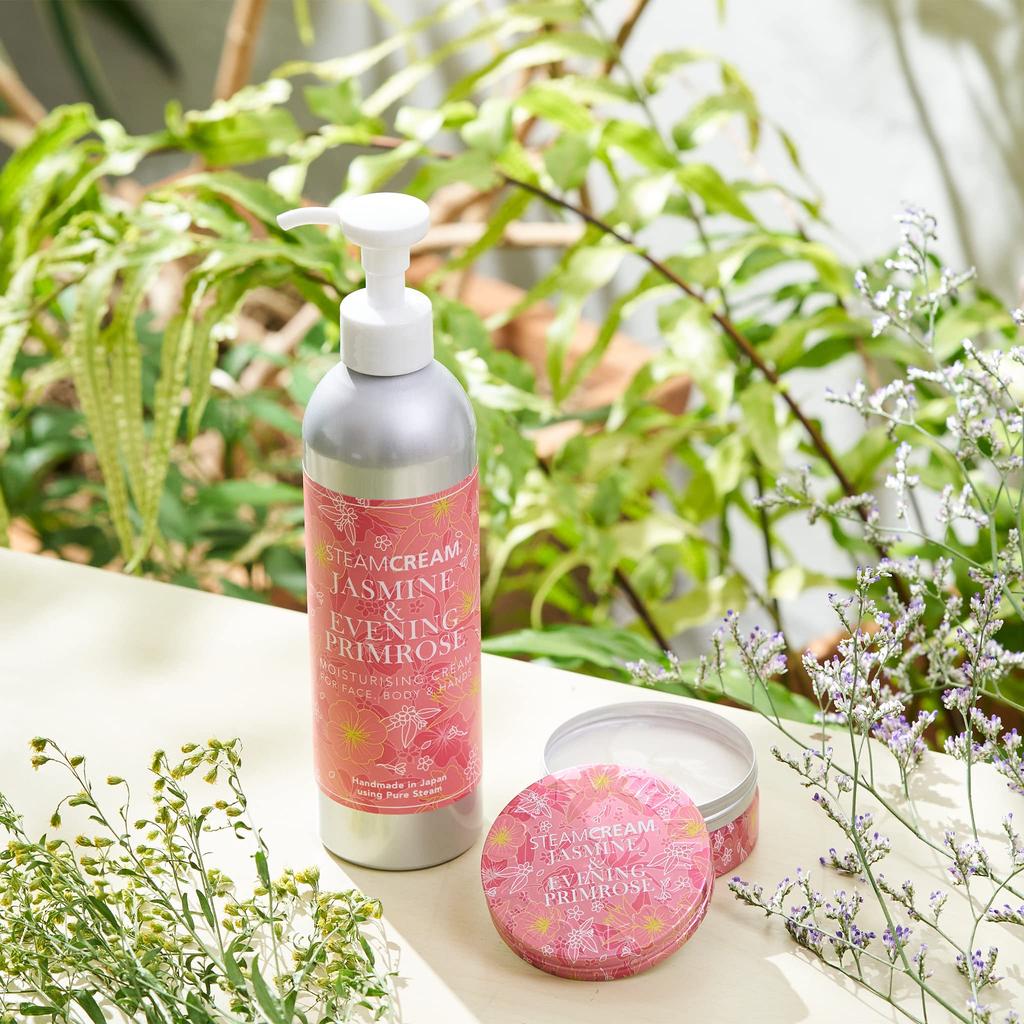 Steamcream Official Jasmine Evening Primrose 75g Made in Japan Moisturizing Cream for and Hand Care Natural Essential Oils Natural Ingredients Vegan