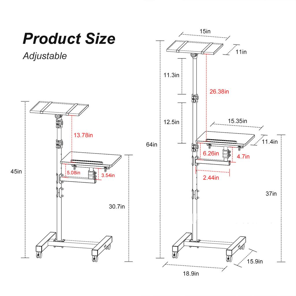 Projector Stand Floor Tripod Foldable Telescopic Portable Tray Bedside Notebook Stand