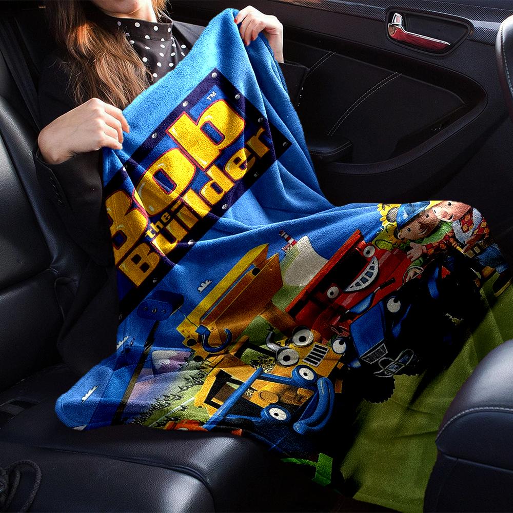 Bob the Builder Theme Printed Blanket - Perfect for Couch, Bed, Travel & Outdoor Use | Machine Washable, Cozy & Durable.