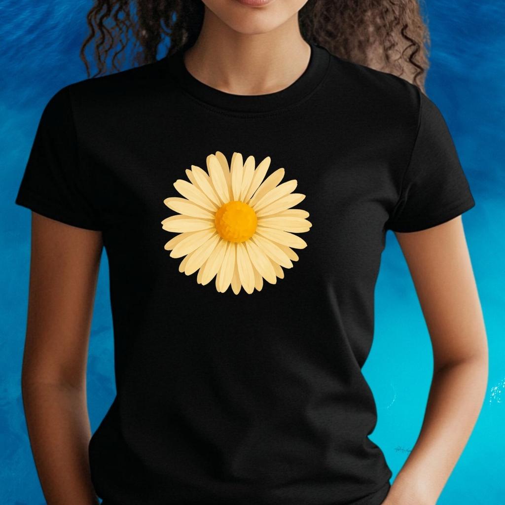 T-Shirt Frauen Gänseblümchen Motiv Baumwolle Größe S bis 3XLWird in neuem Fenster oder Tab geöffnet