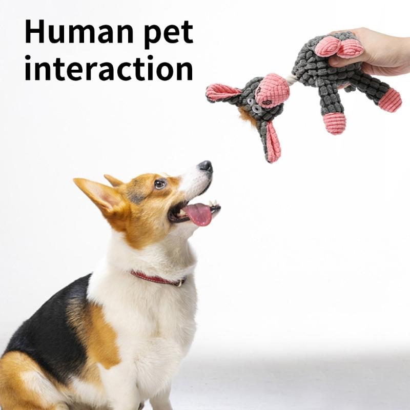 Chew Resistant Plush Donkey Toy For All Breeds With Fun Designs Squeaky Toy Chewing and Teething Plush Toy for Dog