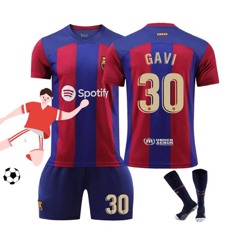 Премиальный домашний футбольный комплект «Барселоны» 2324 9 Левандовски 7 Де Йонг 8 Педри 30 Гави Джерси