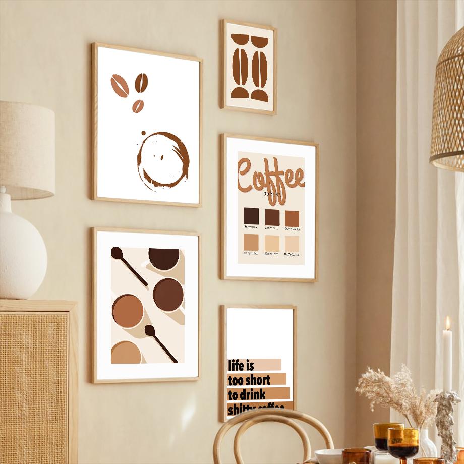Кофе Минималистичные Чашки Кофейная Культура Кафе Настенные Художественные Принты Постеры Скандинавские Холсты Картина Кухня Отель Бар Домашний Декор