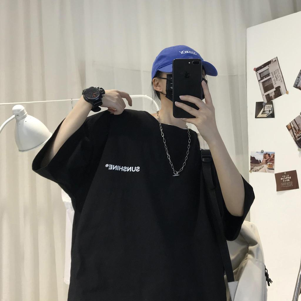 Мужская летняя повседневная футболка с коротким рукавом и круглым вырезом с вышивкой и надписью плюс размер, свободный пуловер, футболка, топ