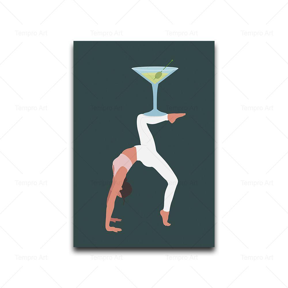 Funny Girl Reading Cocktail Coffee Posters Coffee Art Print Nordic Wall Art Canvas Painting Pictures Kitchen Cafe Bar Home Decor