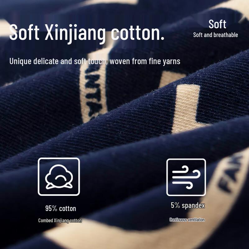 Мужские трусы-боксеры FitonTon из 100% хлопка, антибактериальные, 3 штуки