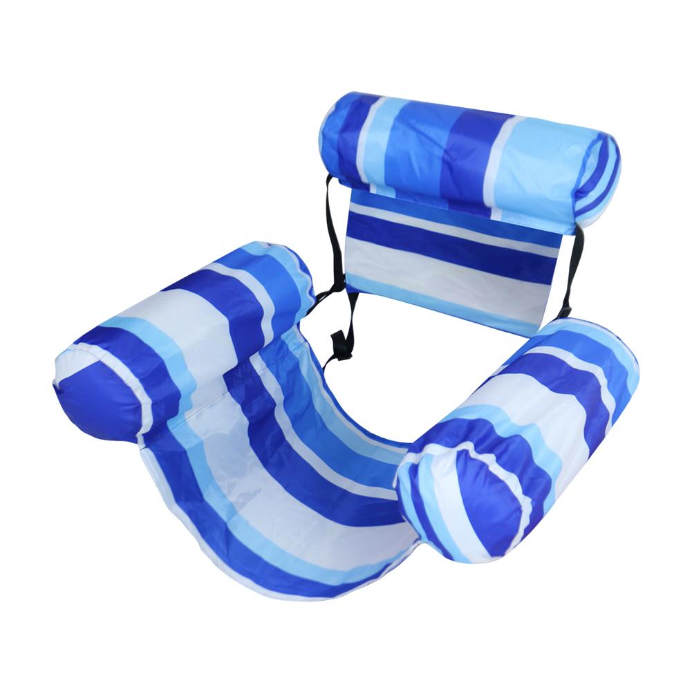 Inflatable Pool Float Floating Lounger Chair with Arm & Backrest Pool Lounge Float Water Hammock for Summer Water Fun