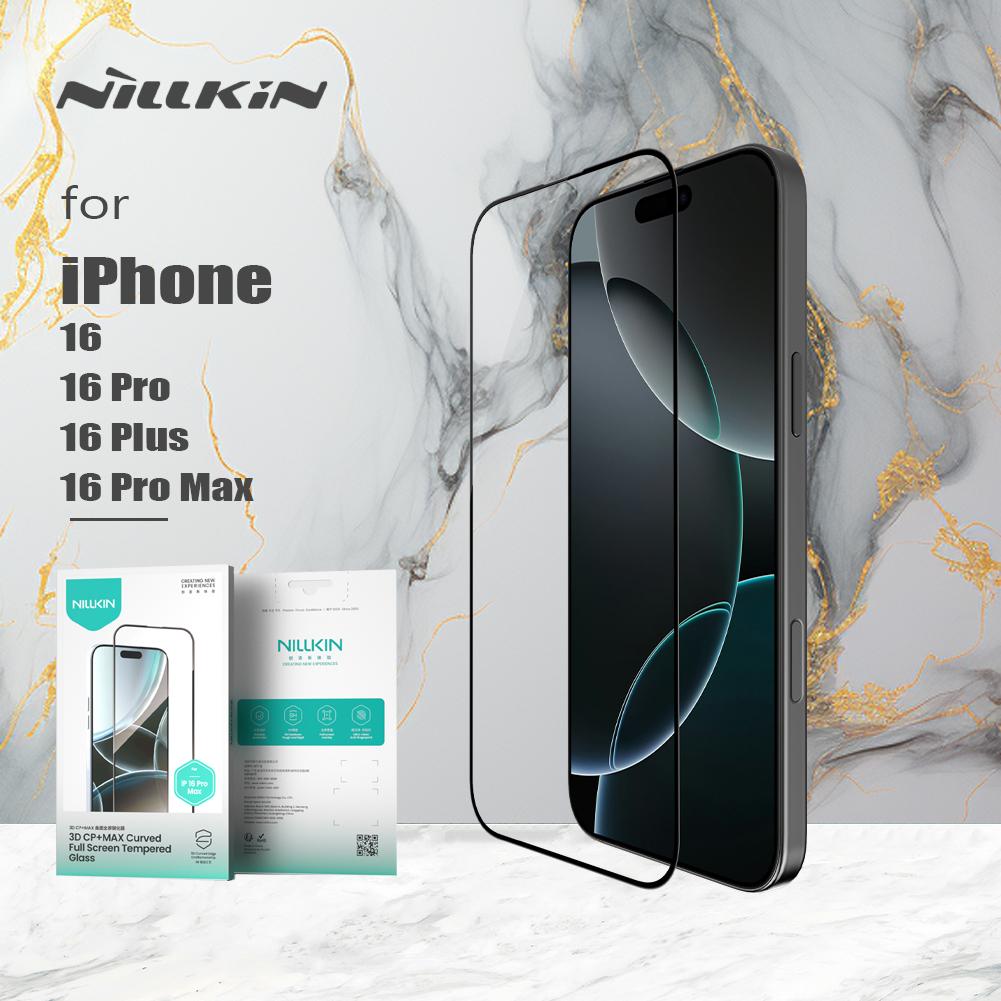 Nillkin Для iPhone 16 Pro Max 16 Plus 3D CP+ MAX Взрывозащищенное Закаленное Стекло Полное Покрытие Защитная Пленка для Экрана Телефона Для 16 Pro