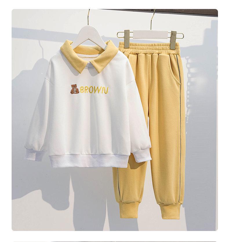 Girls' Korean-Style Autumn Sportswear: Trendy Sweater and Casual Pants Two-Piece Set