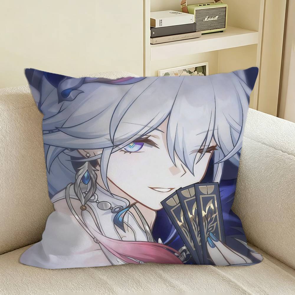 Yaoguang Honkai Star Rail Square Sofa Pillow Cover Solid Color Living Room Home Decor Cushion Case