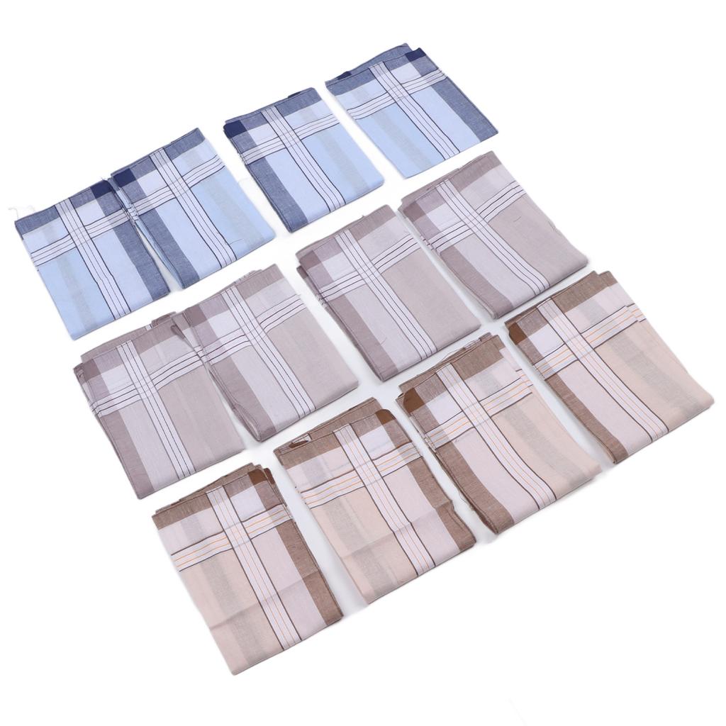 12 Pcs 40cm Cotton Men Handkerchiefs Elderly Handkerchief Sweat Absorbent Handkerchiefs Set