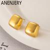 Smooth Surface Square Earrings for Women Men Simple Personality Unique New Trend Jewelry Gifts Wholesale Party