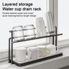 Carbon Steel Drain Cup Holder Upside-Down Design Stable Base Quick Drying Cup Rack Tea Cup Organizer