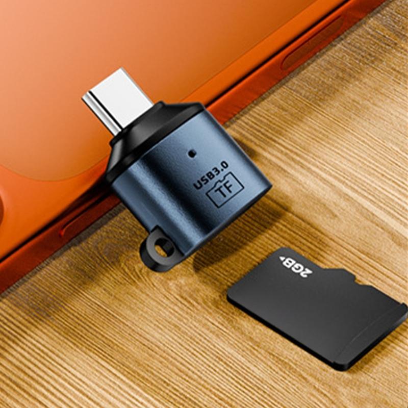 Универсальный USB 3.0 Type-C кард-ридер для карт TF с металлическим корпусом для смартфонов и компьютеров. Быстрая передача данных