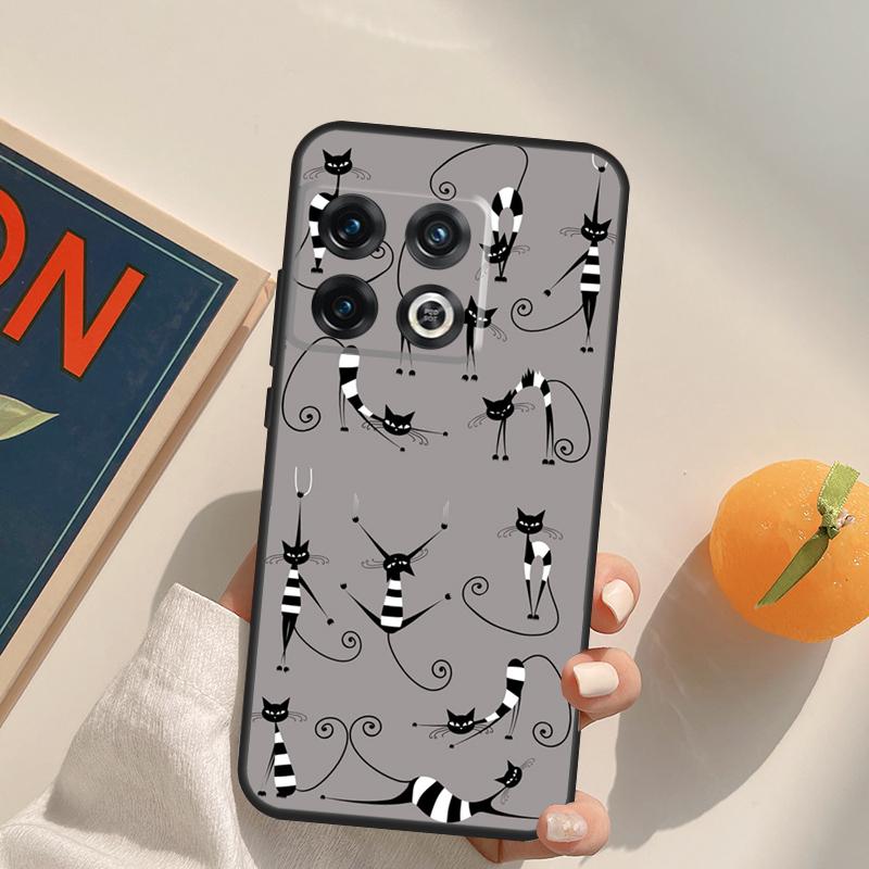 Милый Мультяшный Коллаж из Кошек Чехол Для OnePlus 13T 10T 10R 12R 13R 15 13 12 11 10 9 Pro Nord CE 5 2 3 4 Lite N20 N30 Обложка