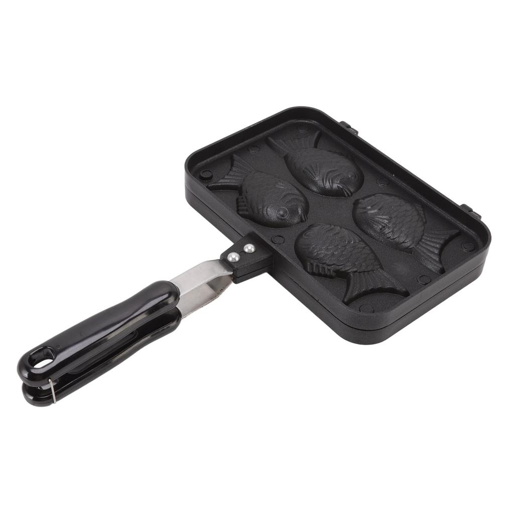 4 Trays Taiyaki Baking Pan Aluminum Alloy Double Sided Non Stick Waffle Baking Mold Taiyaki Fish Shape Cake Maker for Home