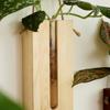 Wooden Flower Planters Hanging Bohemia Style Flower Tube Vase with Wood Stand Hydroponic Plant Rack