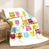 Lightweight Soft Blanket with Colorful Cartoon Owl Print Thick Cozy AllSeason Throw for Home Travel & Office Cute Owl Design In Vi