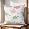 Cute Dinosaur Rainbow Cushion Cover Natural Linen Organic Fabric DoubleSided Printing Couch Pillow Covers Home Decor Gift