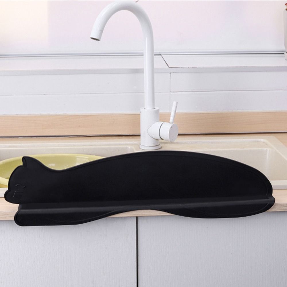 Cute Sink Splash Guard Suction Cup Base Sink Flap Block Silicone Water Baffle Kitchen Countertop
