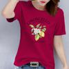 Europe and The United States Summer Short-sleeved Round Neck American Lemon Pattern Printed T-shirt Woman Graphic polyester