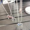 Titanium Steel Horse Pony Tassel Pendant Necklaces Women Mujer Adjusting Long Rope Sweater Chain Neck Accessories Gifts